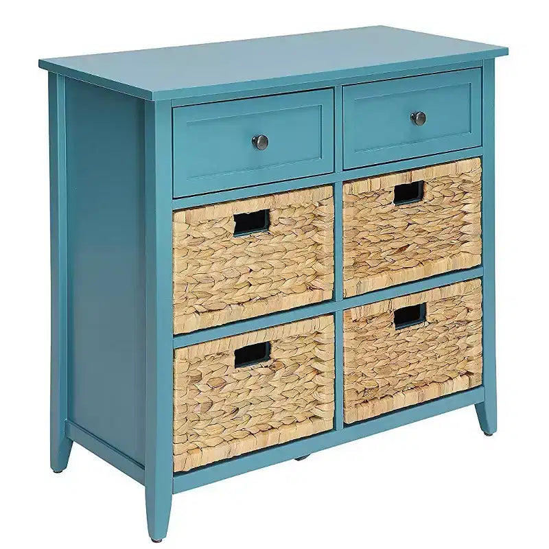 Console Royal Hampton avec 6 tiroirs, bleue
