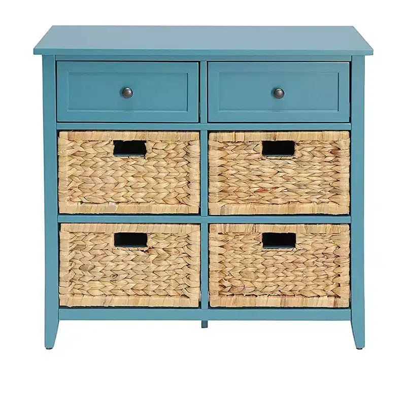 Console Royal Hampton avec 6 tiroirs, bleue
