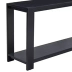 Console en bois avec étagère inférieure, table d'entrée minimaliste contemporaine pour couloir et salon, 152 cm, noire, noire