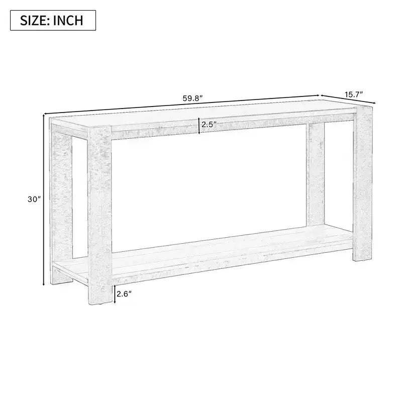 Console en bois avec étagère inférieure, table d'entrée minimaliste contemporaine pour couloir et salon, 152 cm, noire, noire