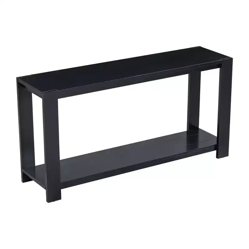Console en bois avec étagère inférieure, table d'entrée minimaliste contemporaine pour couloir et salon, 152 cm, noire, noire