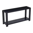 Console en bois avec étagère inférieure, table d'entrée minimaliste contemporaine pour couloir et salon, 152 cm, noire, noire