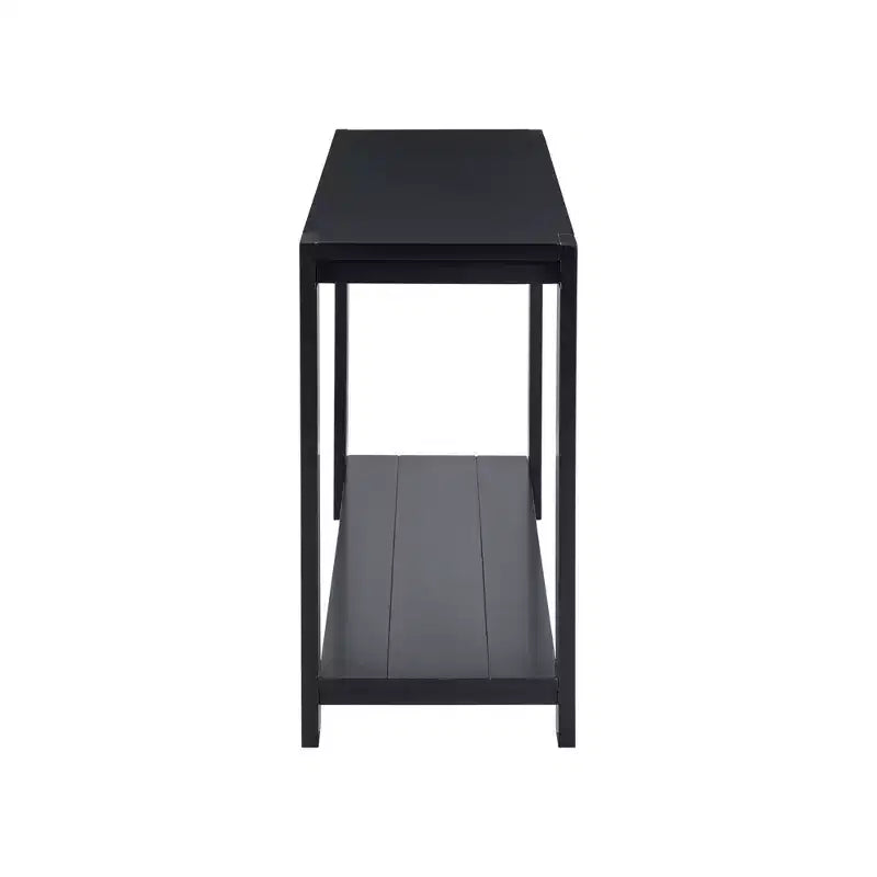 Console en bois avec étagère inférieure, table d'entrée minimaliste contemporaine pour couloir et salon, 152 cm, noire, noire