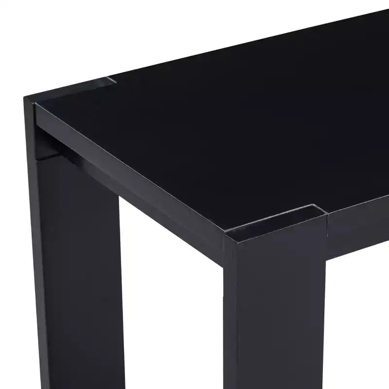 Console en bois avec étagère inférieure, table d'entrée minimaliste contemporaine pour couloir et salon, 152 cm, noire, noire