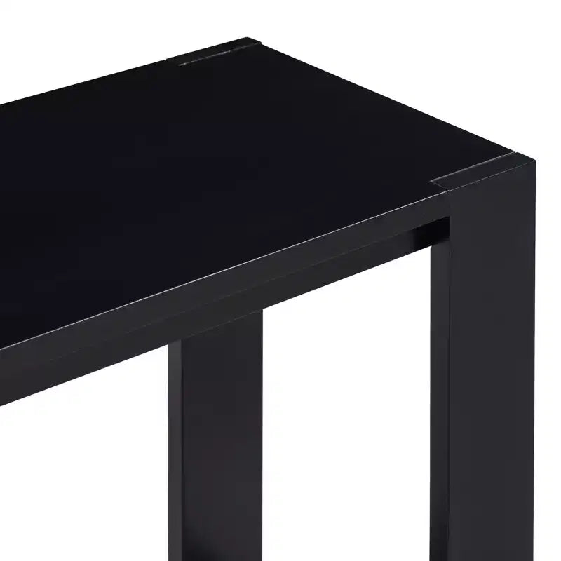 Console en bois avec étagère inférieure, table d'entrée minimaliste contemporaine pour couloir et salon, 152 cm, noire, noire
