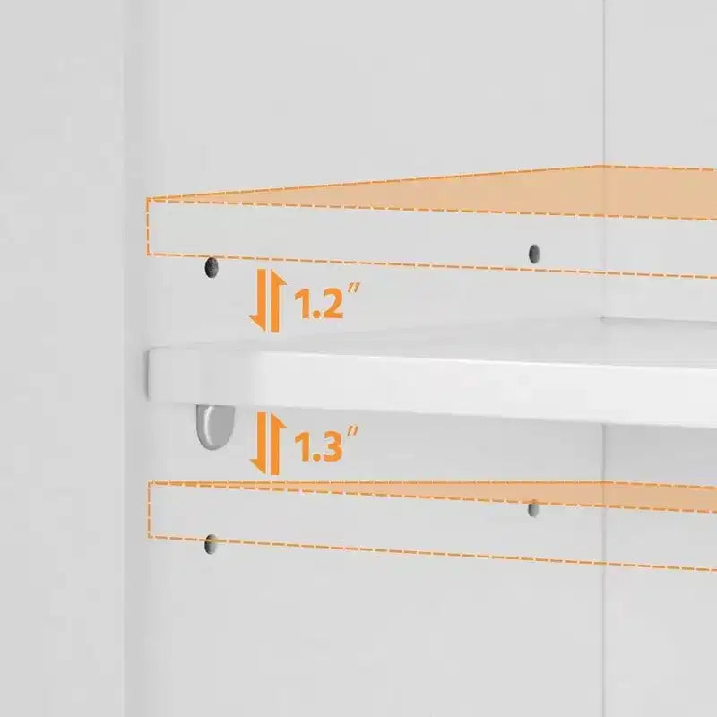 Meuble de rangement de salle de bain à double porte au-dessus des toilettes, meuble WC blanc avec étagère intérieure réglable et étagère de rangement ouverte