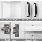 Meuble de rangement au-dessus des toilettes, étagère peu encombrante, organisateur de salle de bain blanc avec étagère réglable et doubles portes