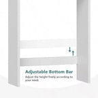 Meuble de rangement au-dessus des toilettes, étagère peu encombrante, organisateur de salle de bain blanc avec étagère réglable et doubles portes
