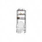 3 - Tier Over Toilet Storage Freestanding Metal Bathroom Shelves Space Saver Black