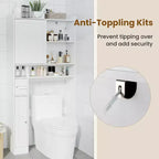 Meuble de rangement de salle de bain peu encombrant au-dessus des toilettes avec porte coulissante