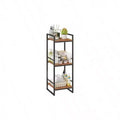 3 Tier Bathroom Storage Open Shelf Freestanding Metal Corner Rack Rustic Brown for Bathroom Kitchen Living Room Hallway