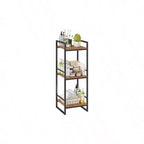 3 Tier Bathroom Storage Open Shelf Freestanding Metal Corner Rack Rustic Brown for Bathroom Kitchen Living Room Hallway