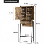 Meuble de rangement pour toilettes avec 2 portes, organisateurs de salle de bain avec dispositif anti-basculement, organisateur de toilettes