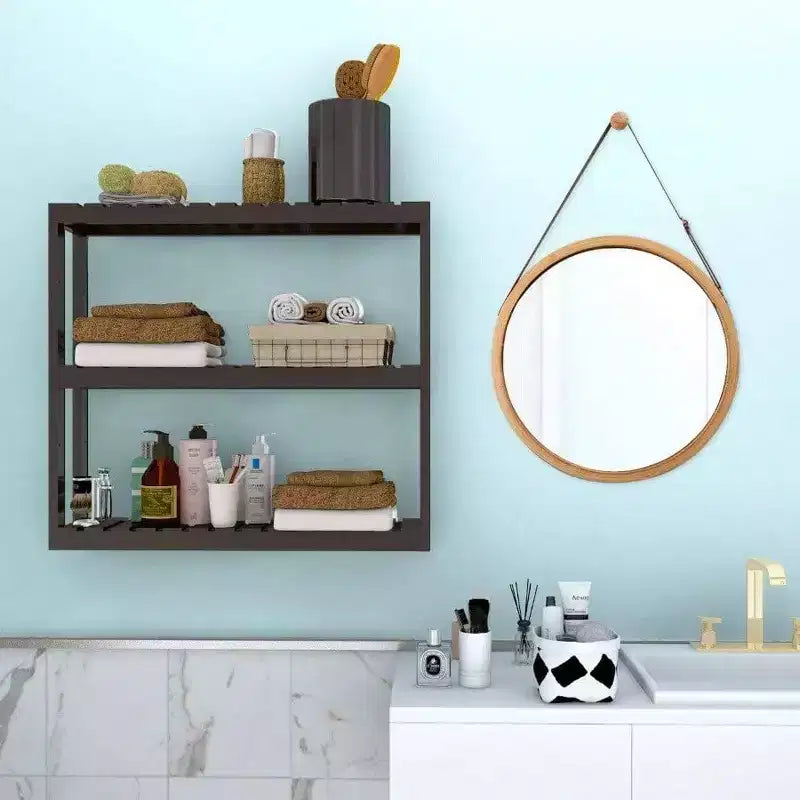 Étagère de salle de bain 3 niveaux murale Rangement multifonctionnel Étagères utilitaires réglables sur pied au-dessus des toilettes