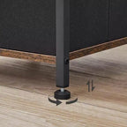 Meuble d'angle, étagère à 4 niveaux avec 2 tiroirs, meuble de rangement étroit, marron rustique et noir, meuble de rangement au sol pour salle de bain et salon