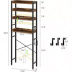 Meuble de Rangement au-dessus des Toilettes Étagère de Salle de Bain 3 Niveaux Gain de Place avec Étagères Réglables Organisateur Marron Rustique Salle de Bain