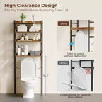 Meuble de Rangement au-dessus des Toilettes Étagère de Salle de Bain 3 Niveaux Gain de Place avec Étagères Réglables Organisateur Marron Rustique Salle de Bain