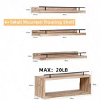 Étagères flottantes de salle de bain au-dessus du porte-papier toilette, en bois de ferme, pour salon, chambre à coucher, cuisine, décoration murale, lot de 4