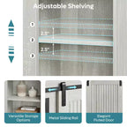 Meuble TV Bestier 61 avec cheminée pour téléviseurs jusqu'à 65 pouces, meuble de divertissement style ferme avec porte de grange et cheminée électrique de 23 pouces avec télécommande