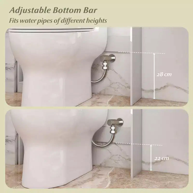 Étagère au-dessus des toilettes Meuble de rangement autoportant au-dessus des toilettes avec armoire à 2 portes Blanc/Marron/Gris