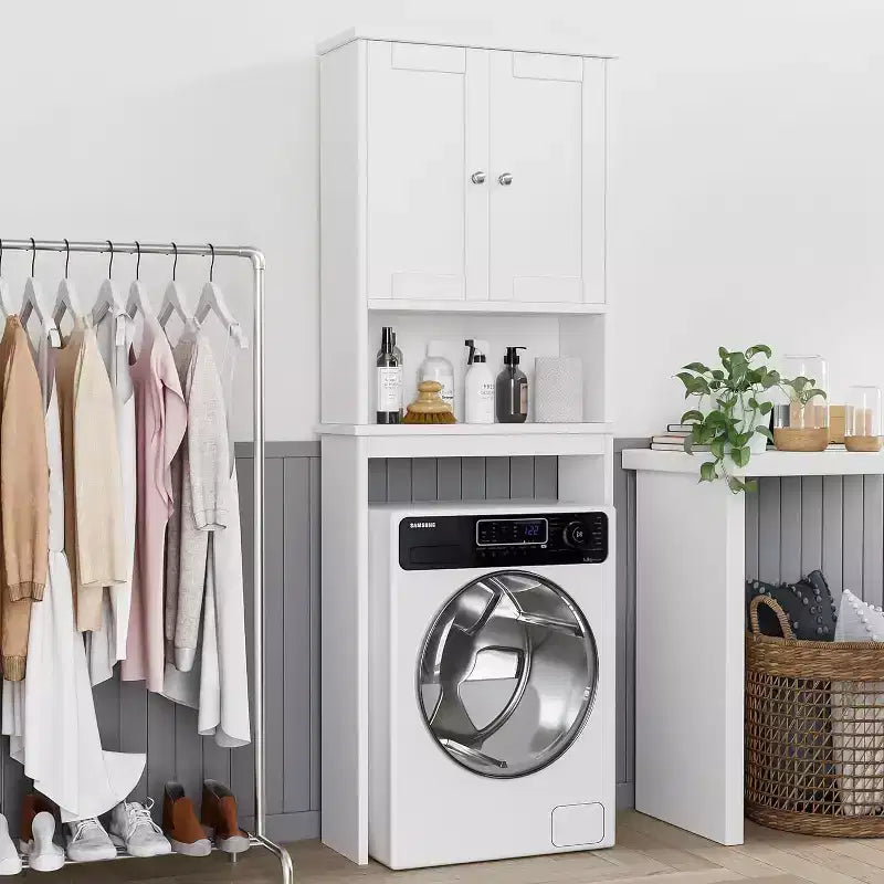 Armoire de rangement au-dessus des toilettes (Blanche)