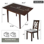 Ensemble de salle à manger 3 pièces GDF Studio Avery avec table de salle à manger à abattants et 2 chaises de salle à manger rembourrées