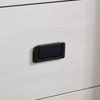 Commode 5 tiroirs avec porte coulissante de style grange, étagères réglables et poignées en métal pour un style fermier