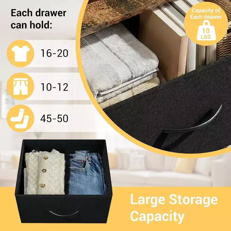 Petite commode 3 tiroirs avec paniers en tissu amovibles – Organisateur polyvalent pour chambre, salon, couloir ou buanderie – Peu encombrant, montage facile