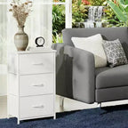 Petite commode 3 tiroirs avec paniers en tissu amovibles – Organisateur polyvalent pour chambre, salon, couloir ou buanderie – Peu encombrant, montage facile