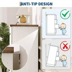 Commode haute à 5 tiroirs pour chambre à coucher, commode verticale cannelée, commode de rangement en bois avec poignées en métal, commode peu encombrante
