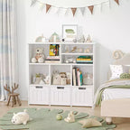 Meuble de rangement pour jouets et bibliothèque pour enfants avec 3 tiroirs mobiles et 6 casiers de rangement, idéal pour l'organisation de la salle de jeux et de la chambre d'enfant
