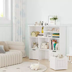 Meuble de rangement pour jouets et bibliothèque pour enfants avec 3 tiroirs mobiles et 6 casiers de rangement, idéal pour l'organisation de la salle de jeux et de la chambre d'enfant