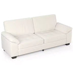 90 3 Seater Velvet Upholstered Sofa, Oversized Couch with Soft Spacious Armrests, Comfy Button Tufted Design for Living Room & Bedroom