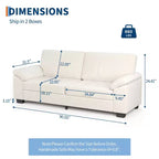 Canapé 3 places en velours 90 po, grand canapé avec accoudoirs spacieux et doux, design capitonné confortable pour salon et chambre à coucher