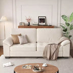 Canapé 3 places en velours 90 po, grand canapé avec accoudoirs spacieux et doux, design capitonné confortable pour salon et chambre à coucher