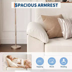 Canapé 3 places en velours 90 po, grand canapé avec accoudoirs spacieux et doux, design capitonné confortable pour salon et chambre à coucher