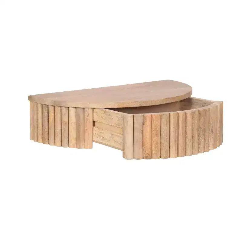 Table d'appoint flottante côtelée Kate and Laurel Reid, 20x11x6, Naturel