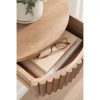 Table d'appoint flottante côtelée Kate and Laurel Reid, 20x11x6, Naturel