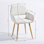 FurnitureR Lot de 2 chaises de salle à manger rembourrées avec accoudoirs, chaises d'appoint modernes avec dossier incurvé ergonomique et pieds aspect bois pour cuisine et salon