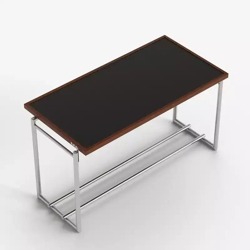 Table basse transformable en table à manger 2-en-1 moderne de 50 po en noyer avec cadre en acier inoxydable robuste, marron Gaoyangjiaju