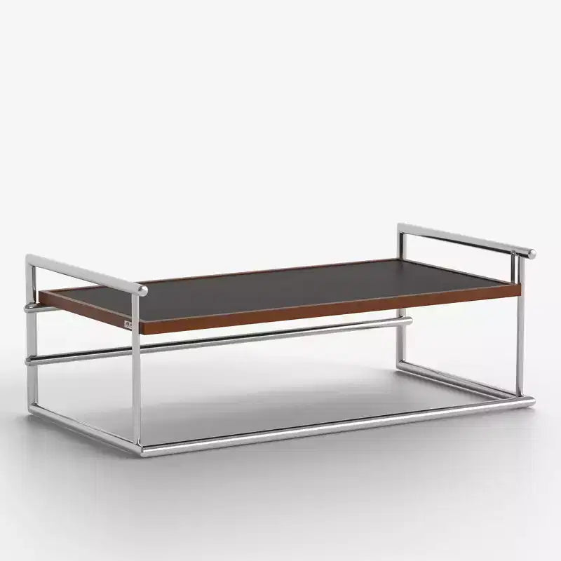 Table basse transformable en table à manger 2-en-1 moderne de 50 po en noyer avec cadre en acier inoxydable robuste, marron Gaoyangjiaju