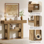 Lantine 41.34 Console rustique avec 2 niveaux de rangement, meuble de canapé étroit marron clair pour hall, salon, entrée, couloir.