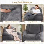 Grand pouf géant - Canapé de sol confortable avec rembourrage pour adultes/adolescents dans le salon/salle de jeux/sous-sol