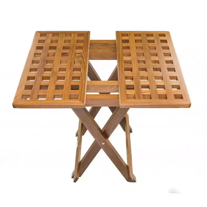 HomeRoots Table d'appoint pliante carrée en teck massif marron 19 pour l'intérieur et l'extérieur