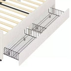 Lit de repos d'angle en velours côtelé Whisen, taille double, avec cadre de lit rembourré et 2 tiroirs de rangement