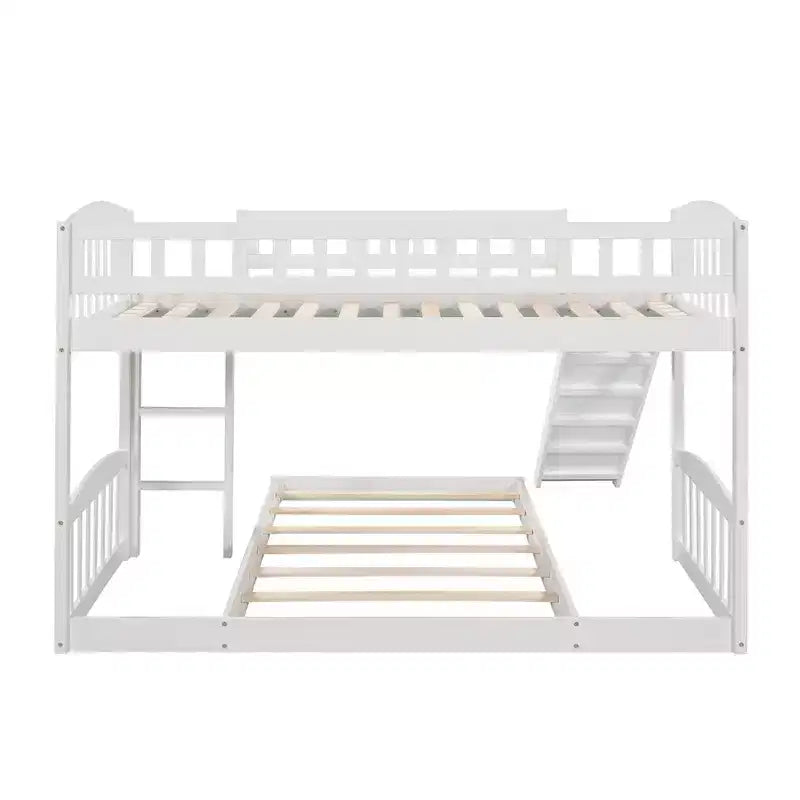 Lit superposé en bois Luxystar avec toboggan et clôture pour chambre d'enfant