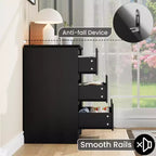 Commode en bois à 3 tiroirs, armoire moderne et haute avec grand espace de rangement, commode large pour chambre à coucher ou salon