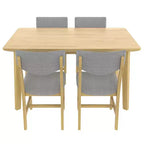 Ensemble de salle à manger rustique 5 pièces avec table en bois et 4 chaises rembourrées Espresso