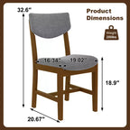 Ensemble de salle à manger rustique 5 pièces avec table en bois et 4 chaises rembourrées Espresso