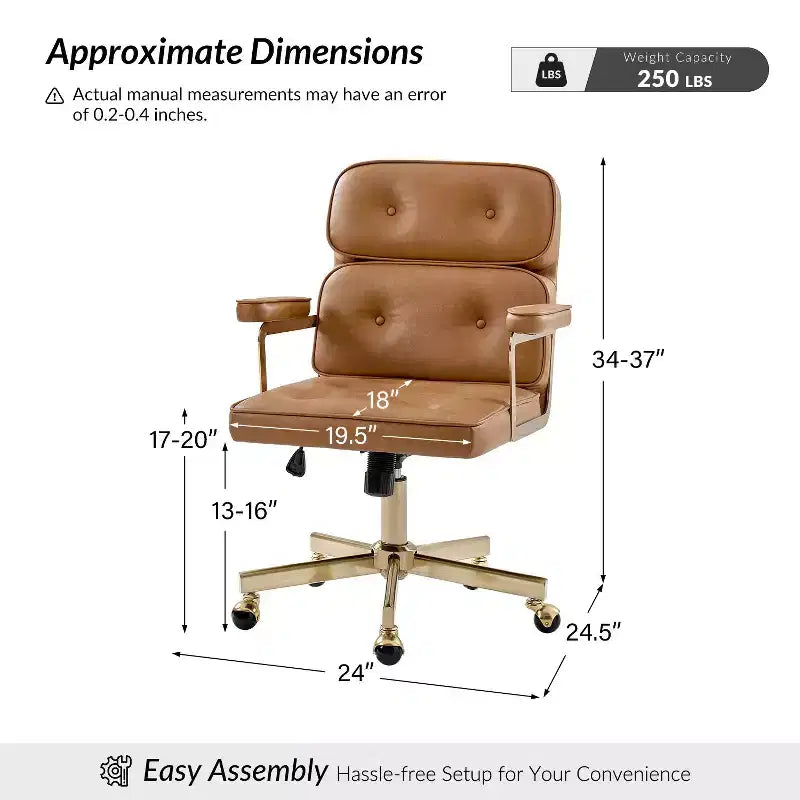 Chaise de bureau Debby Modern 37 H avec hauteur réglable|ARTFUL LIVING DESIGNS